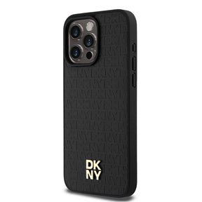 Apple iPhone 15 Pro Max Kılıf DKNY Orjinal Lisanslı 3D Yazılı Repeat Pattern Kapak