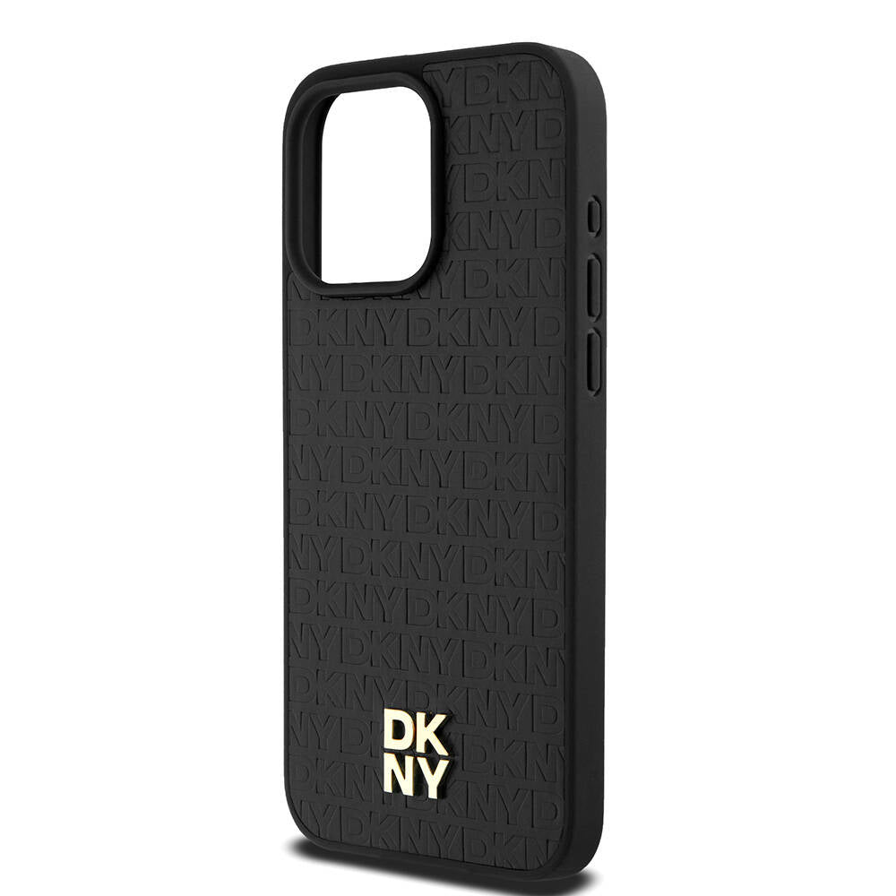 Apple iPhone 15 Pro Max Kılıf DKNY Orjinal Lisanslı 3D Yazılı Repeat Pattern Kapak