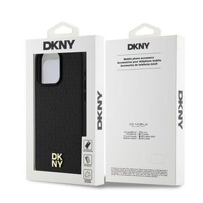 Apple iPhone 15 Pro Max Kılıf DKNY Orjinal Lisanslı 3D Yazılı Repeat Pattern Kapak