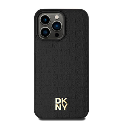 iPhone 15 Pro Max Kılıf DKNY Orjinal Lisanslı M-safe Şarj Özellikli 3D Yazılı Repeat Pattern Kılıf