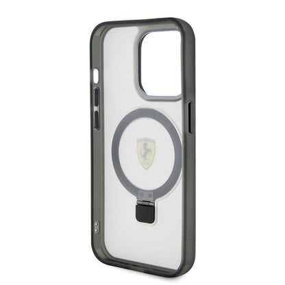 iPhone 15 Pro Max Kılıf Ferrari M-safe Şarj Özellikli Standlı Buzlu Yüzey Dizayn Kılıf