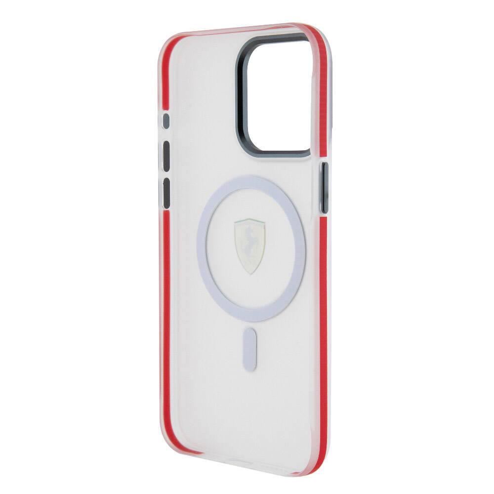 iPhone 15 Pro Max Kılıf Ferrari Orjinal Lisanslı M-safe Şarj Özellikli Kontrast Bumper SF Ring Kılıf