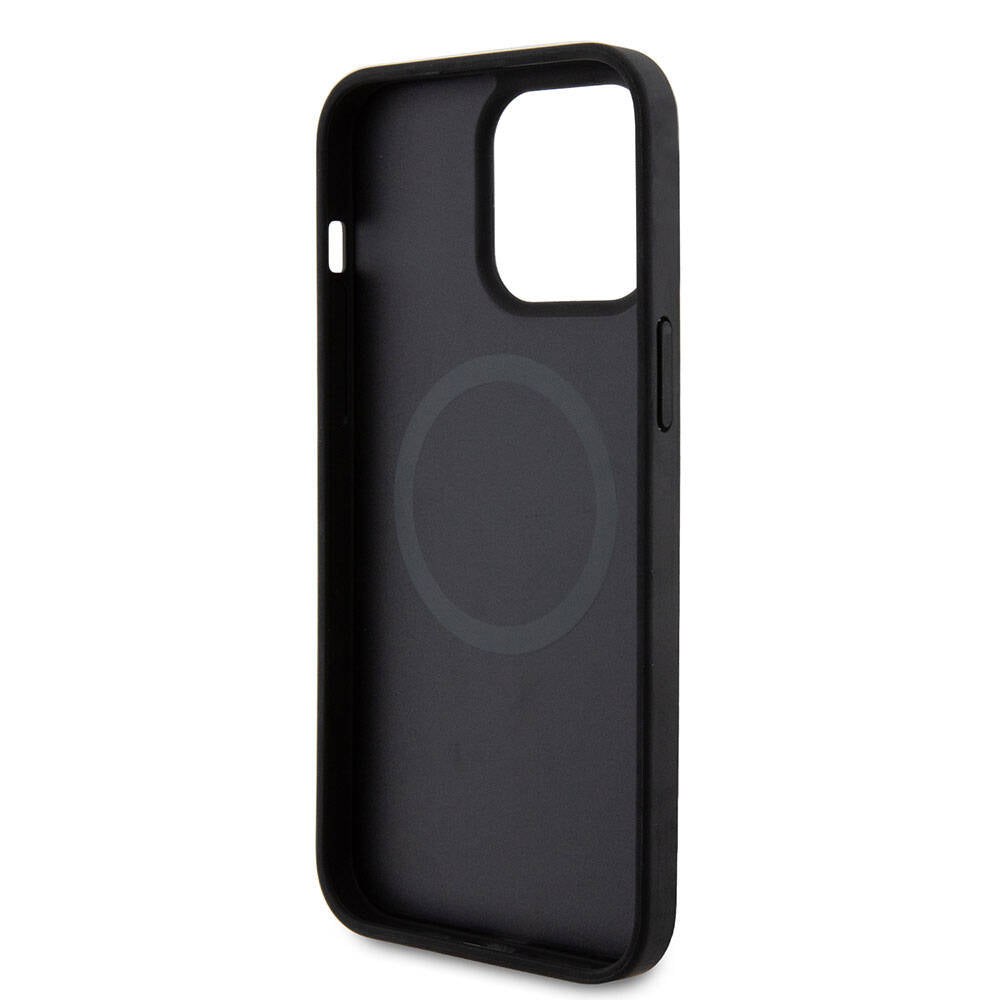 iPhone 15 Pro Max Kılıf Ferrari Orjinal Lisanslı M-safe Şarj Özellikli Metal Logolu PU Karbon Kılıf