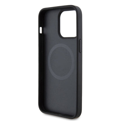 iPhone 15 Pro Max Kılıf Ferrari Orjinal Lisanslı M-safe Şarj Özellikli Metal Logolu PU Karbon Kılıf