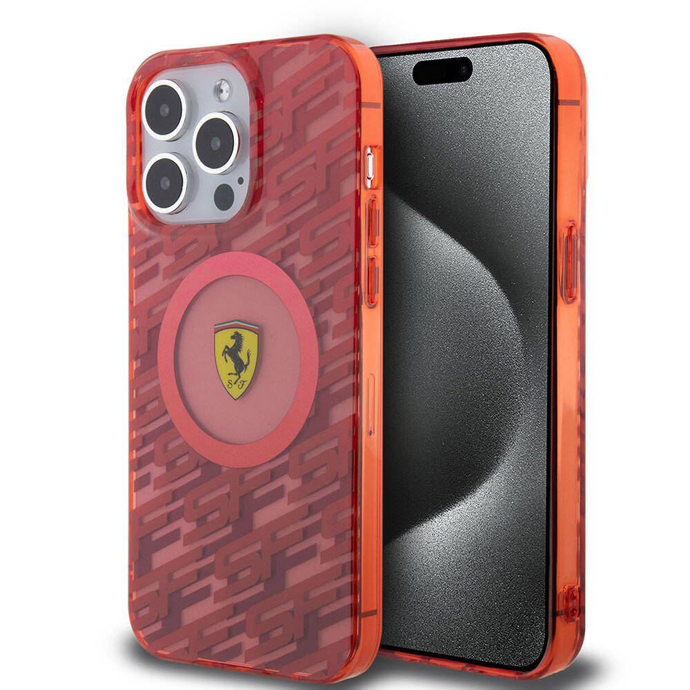 iPhone 15 Pro Max Kılıf Ferrari Orjinal Lisanslı M-safe Şarj Özellikli Multi SF Kılıf