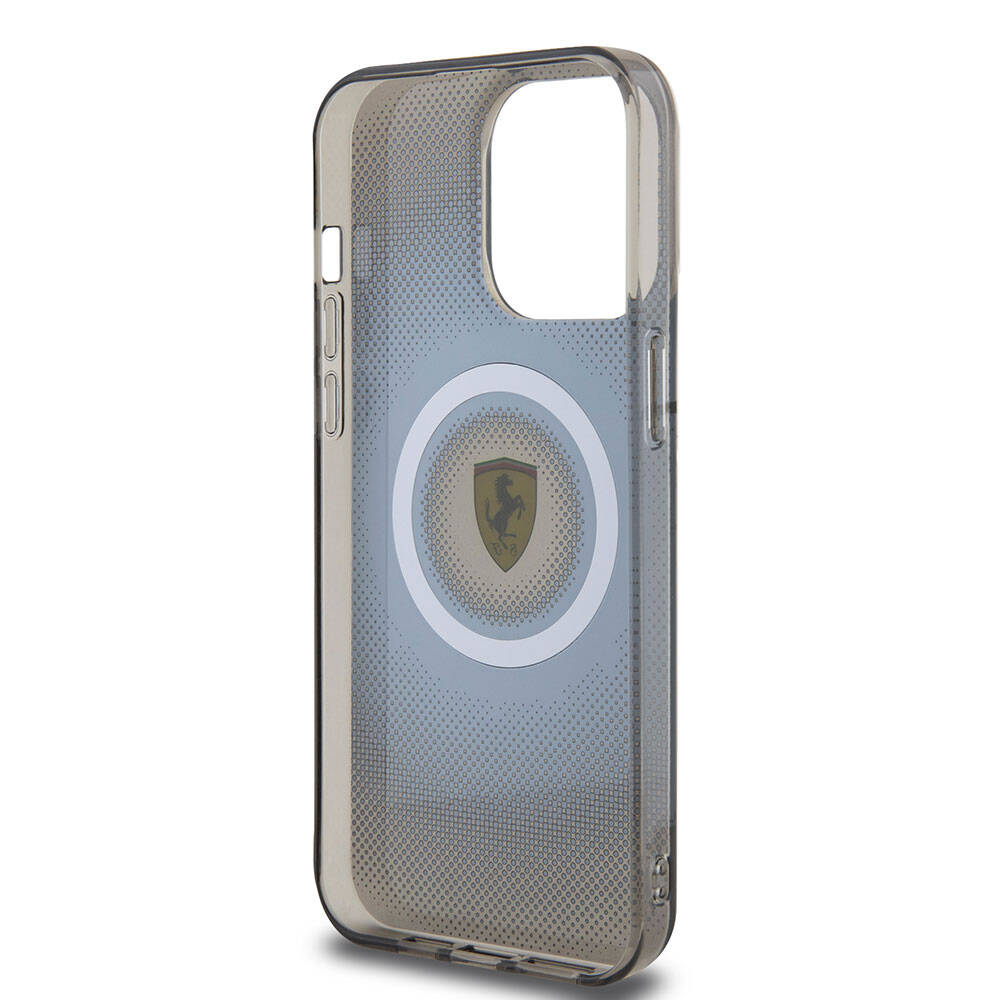 iPhone 15 Pro Max Kılıf Ferrari Orjinal Lisanslı M-safe Şarj Özellikli Parçalanan Noktalar Desenli Kılıf