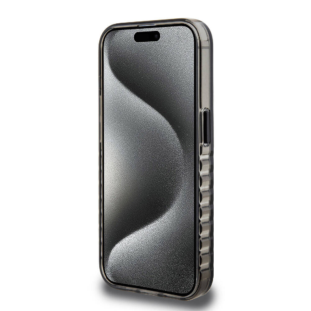iPhone 15 Pro Max Kılıf Ferrari Orjinal Lisanslı M-safe Şarj Özellikli Tırtıklı Kenar Tasarımlı Ortalanmış Logo Kılıf