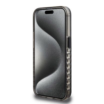 iPhone 15 Pro Max Kılıf Ferrari Orjinal Lisanslı M-safe Şarj Özellikli Tırtıklı Kenar Tasarımlı Ortalanmış Logo Kılıf