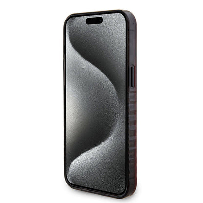 iPhone 15 Pro Max Kılıf Ferrari Orjinal Lisanslı M-safe Şarj Özellikli Tırtıklı Kenar Tasarımlı Ortalanmış Logo Kılıf