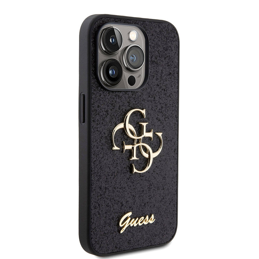 iPhone 15 Pro Max Kılıf Guess Orjinal Lisanslı 4G Büyük Metal Logolu Glitter Kılıf