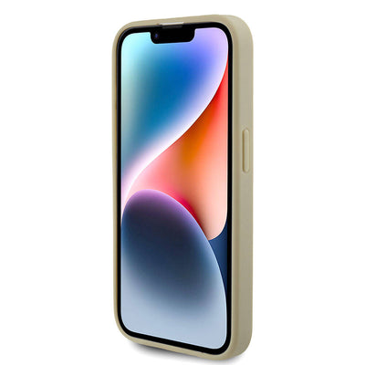 Apple iPhone 15 Pro Max Kılıf Guess Orjinal Lisanslı 4G Büyük Metal Logolu Glitter Kapak Pembe