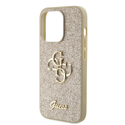 iPhone 15 Pro Max Kılıf Guess Orjinal Lisanslı 4G Büyük Metal Logolu Glitter Kılıf