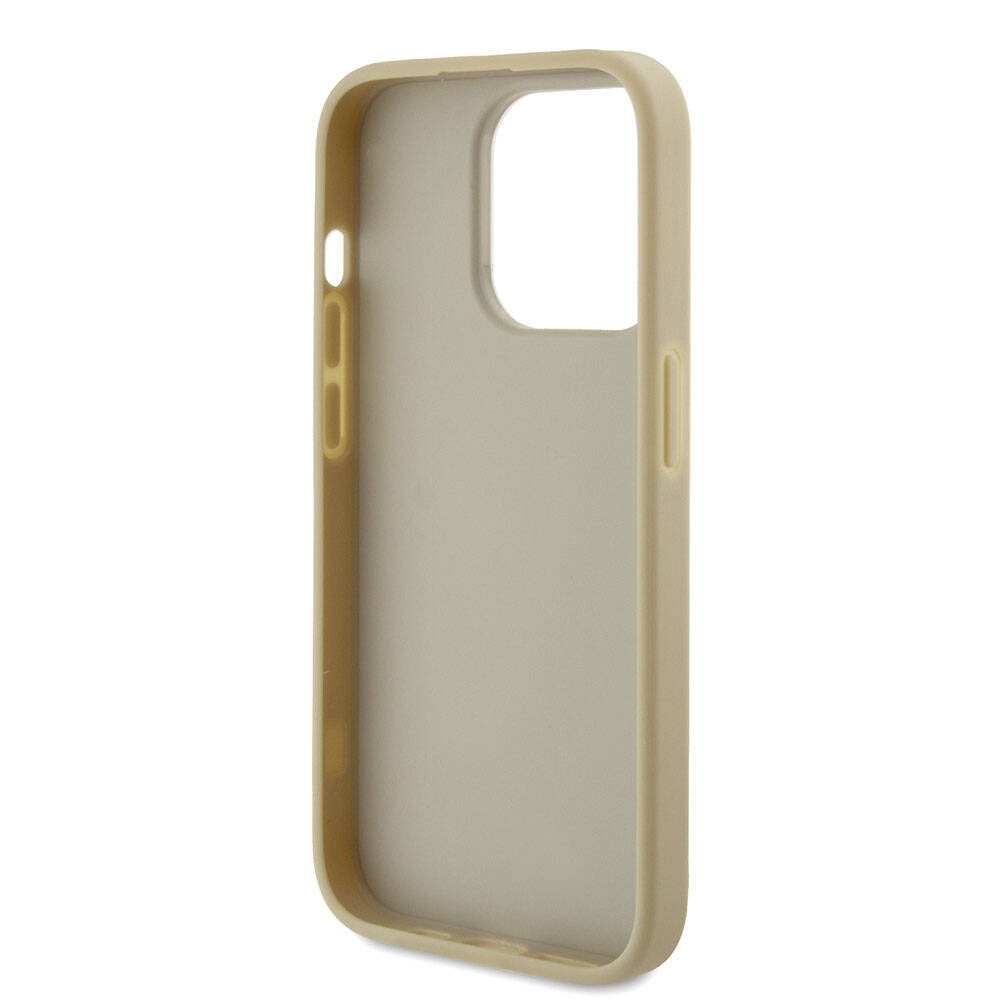 Apple iPhone 15 Pro Max Kılıf Guess Orjinal Lisanslı 4G Büyük Metal Logolu Glitter Kapak Pembe