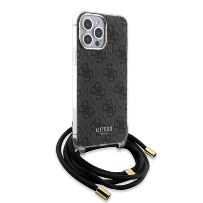 iPhone 15 Pro Max Kılıf Guess Orjinal Lisanslı Çapraz Kordon 4G Desenli Kılıf