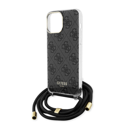 iPhone 15 Pro Max Kılıf Guess Orjinal Lisanslı Çapraz Kordon 4G Desenli Kılıf