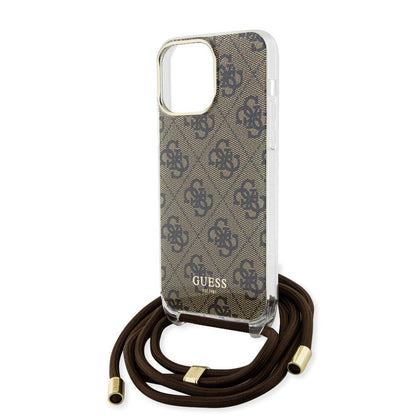 iPhone 15 Pro Max Kılıf Guess Orjinal Lisanslı Çapraz Kordon 4G Desenli Kılıf