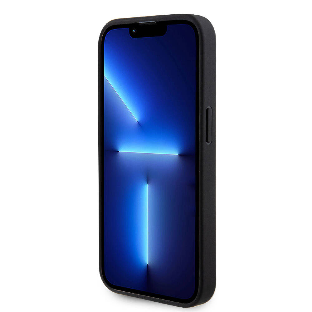 Apple iPhone 15 Pro Max Kılıf Guess Orjinal Lisanslı Delikli Yazı ve 4G Glitter Büyük Metal Logolu Kapak Gold