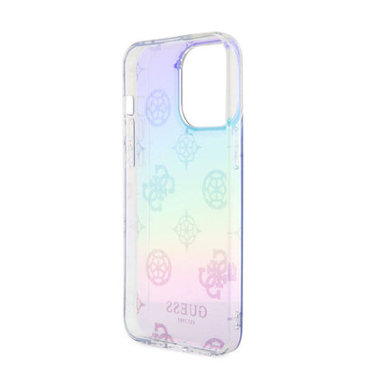 iPhone 15 Pro Max Kılıf Guess Orjinal Lisanslı Desenli Yazı Logolu Askı İpli Holografik Glitter Peony Kılıf