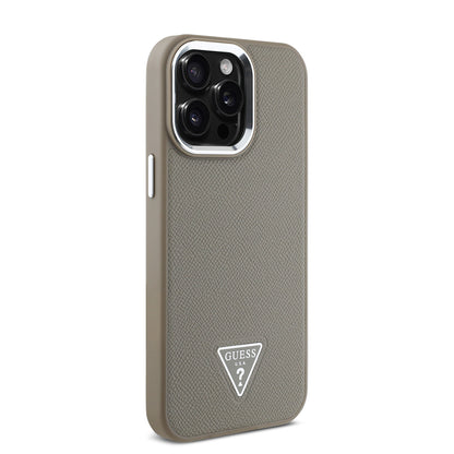 iPhone 15 Pro Max Kılıf Guess Orjinal Lisanslı M-safe Şarj Özellikli Grained Triangle Kılıf