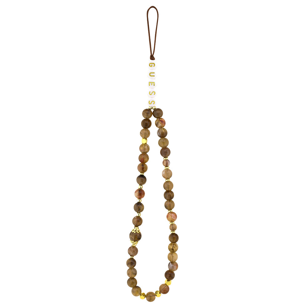 iPhone 15 Pro Max Kılıf Guess Orjinal Lisanslı M-safe Şarj Özellikli PU Deri Bilek Askı İpli Yazı Logolu Kılıf