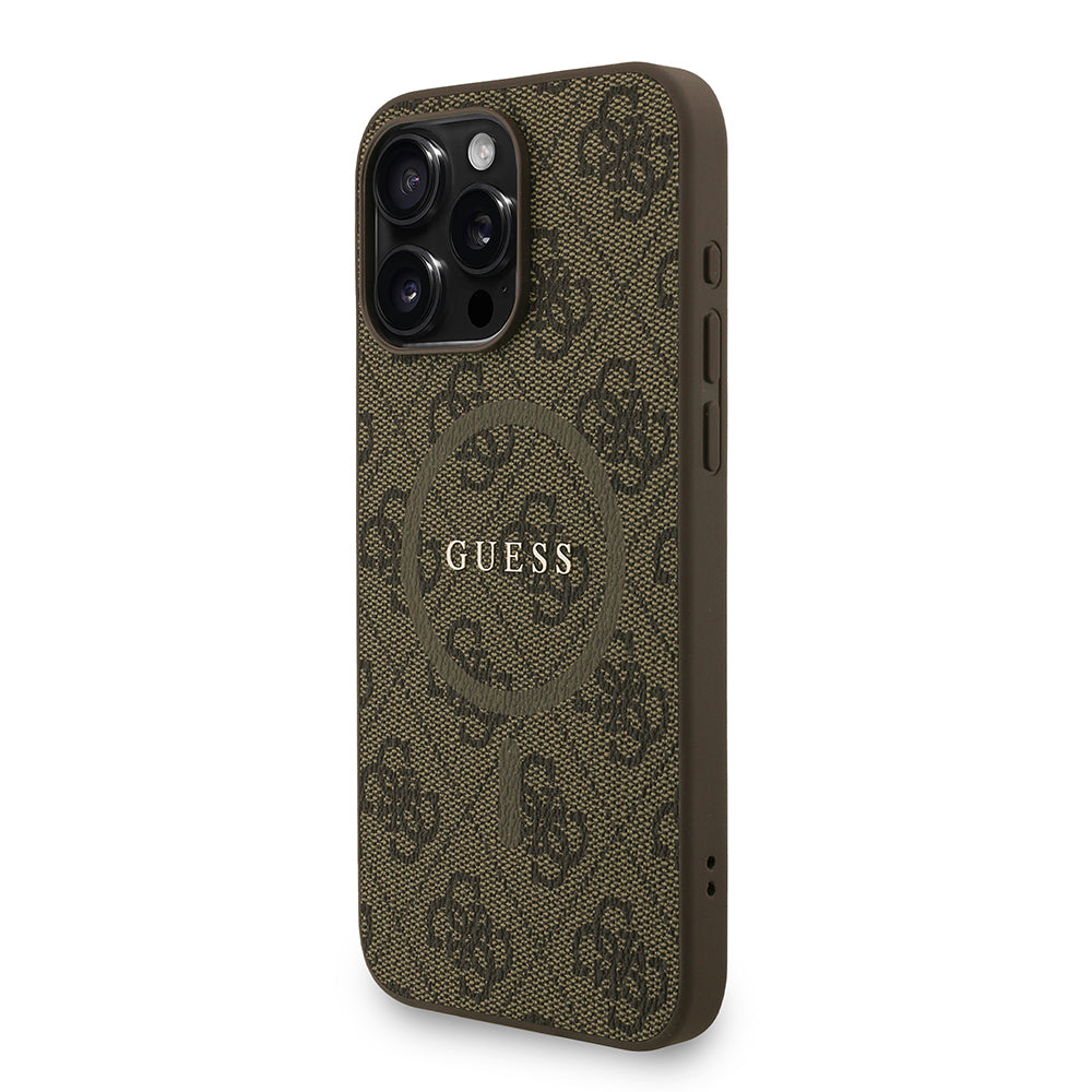 iPhone 15 Pro Max Kılıf Guess Orjinal Lisanslı M-safe Şarj Özellikli PU Deri Bilek Askı İpli Yazı Logolu Kılıf