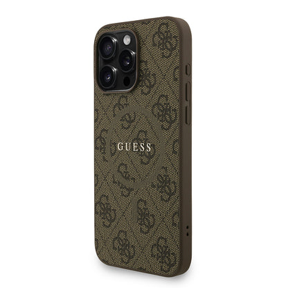 iPhone 15 Pro Max Kılıf Guess Orjinal Lisanslı M-safe Şarj Özellikli PU Deri Bilek Askı İpli Yazı Logolu Kılıf