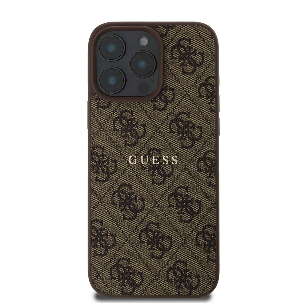 iPhone 15 Pro Max Kılıf Guess Orjinal Lisanslı M-safe Şarj Özellikli 4G Desen Yazı Logolu Kılıf