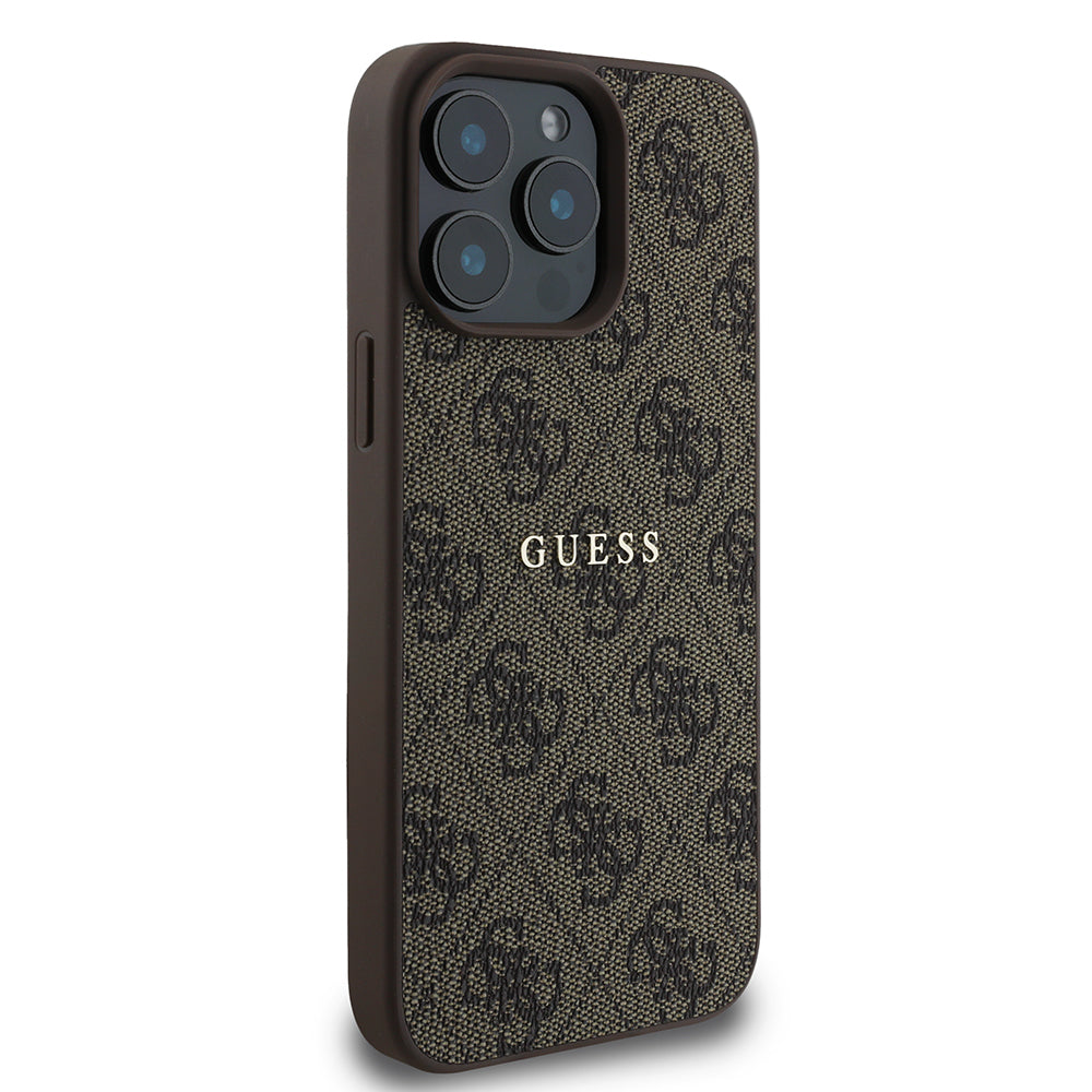 iPhone 15 Pro Max Kılıf Guess Orjinal Lisanslı M-safe Şarj Özellikli 4G Desen Yazı Logolu Kılıf