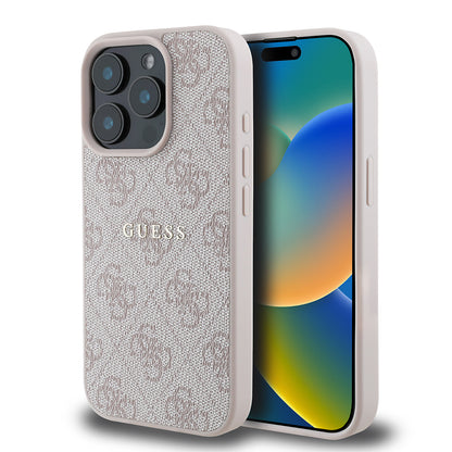 iPhone 15 Pro Max Kılıf Guess Orjinal Lisanslı M-safe Şarj Özellikli 4G Desen Yazı Logolu Kılıf