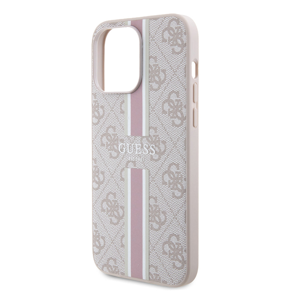 iPhone 15 Pro Max Kılıf Guess Orjinal Lisanslı M-safe Şarj Özellikli 4G Şerit Tasarımlı Printed Kılıf