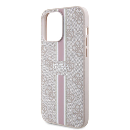 iPhone 15 Pro Max Kılıf Guess Orjinal Lisanslı M-safe Şarj Özellikli 4G Şerit Tasarımlı Printed Kılıf