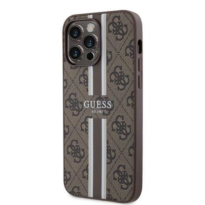 iPhone 15 Pro Max Kılıf Guess Orjinal Lisanslı M-safe Şarj Özellikli 4G Şerit Tasarımlı Printed Kılıf