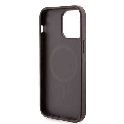 iPhone 15 Pro Max Kılıf Guess Orjinal Lisanslı M-safe Şarj Özellikli 4G Şerit Tasarımlı Printed Kılıf