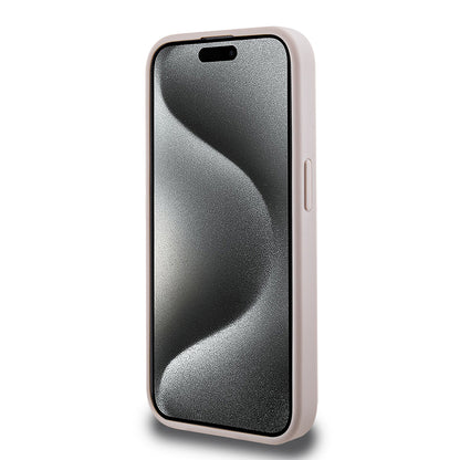 iPhone 15 Pro Max Kılıf Guess Orjinal Lisanslı M-safe Şarj Özellikli PU Üçgen Logo 4G Desenli Kılıf