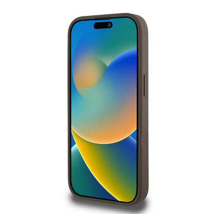 iPhone 15 Pro Max Kılıf Guess Orjinal Lisanslı M-safe Şarj Özellikli Sıcak Baskılı Üçgen Logolu PU Deri Peony Kılıf