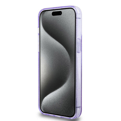 iPhone 15 Pro Max Kılıf Guess Orjinal Lisanslı M-safe Şarj Özellikli Simli Arka Yüzey Ring Standlı Kılıf