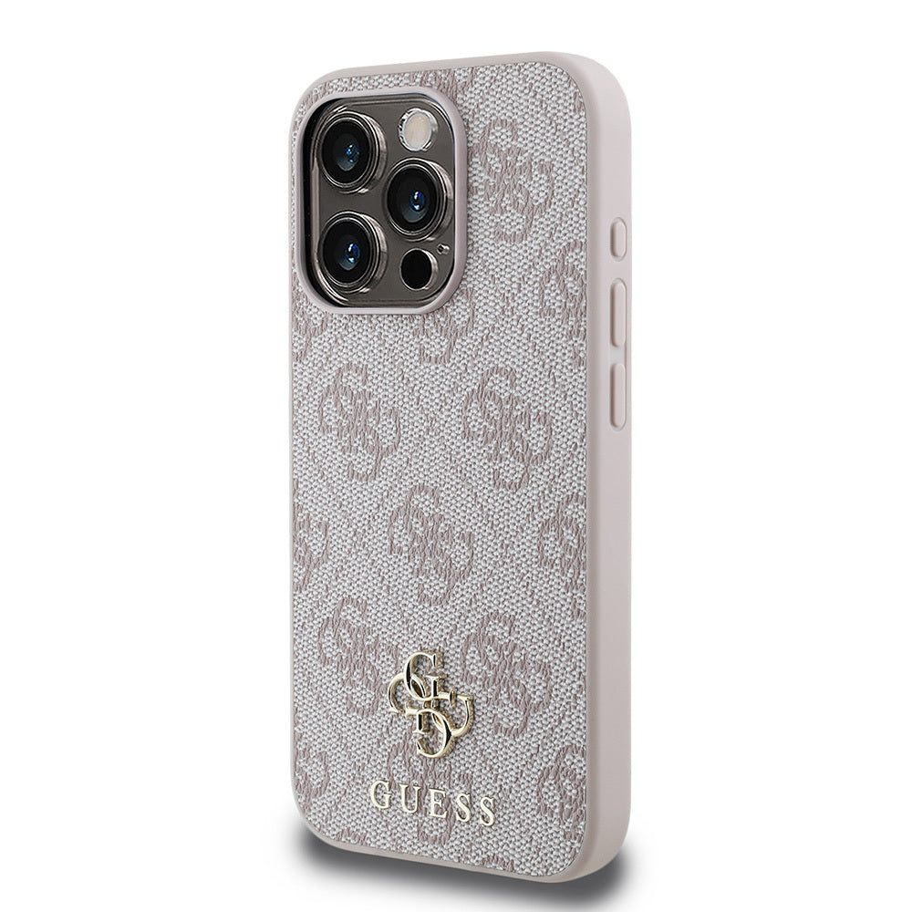 Apple iPhone 15 Pro Max Kılıf Guess Orjinal Lisanslı Magsafe Şarj Özellikli Small 4G Classic Kapak Kahverengi
