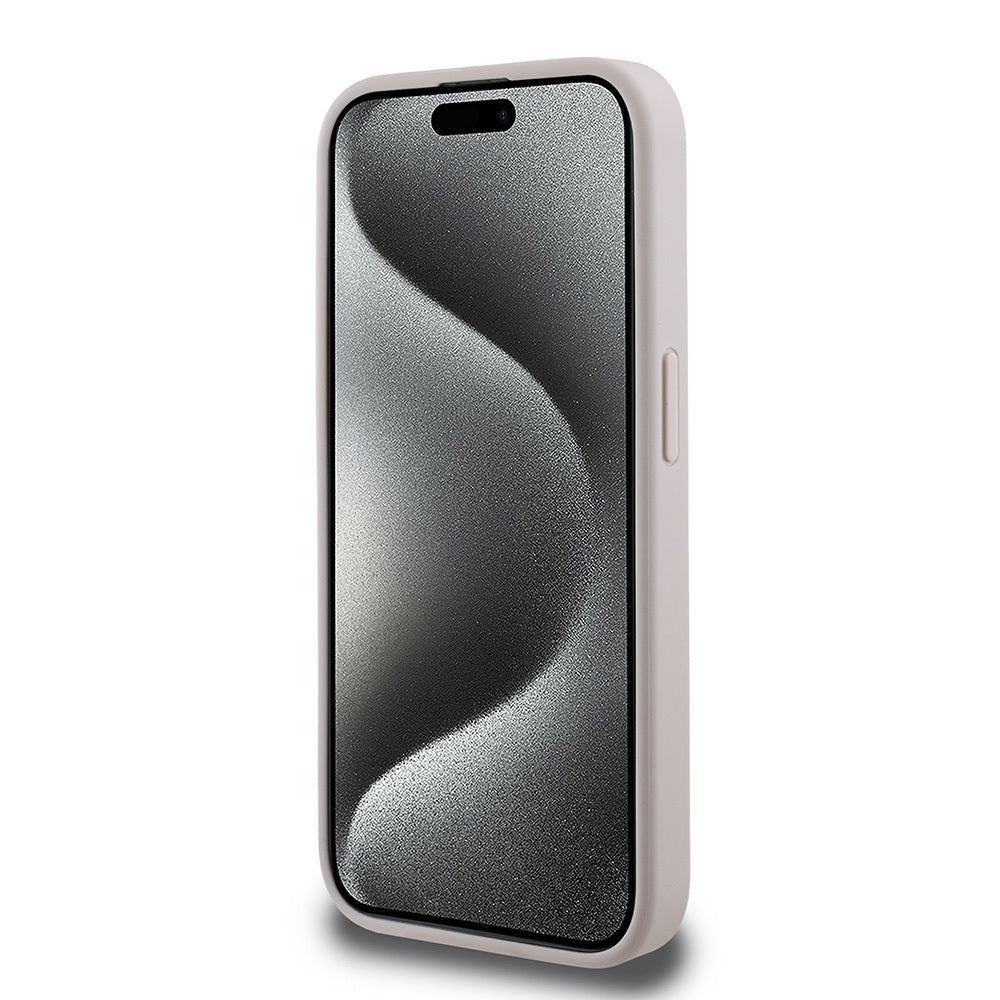 Apple iPhone 15 Pro Max Kılıf Guess Orjinal Lisanslı Magsafe Şarj Özellikli Small 4G Classic Kapak Kahverengi
