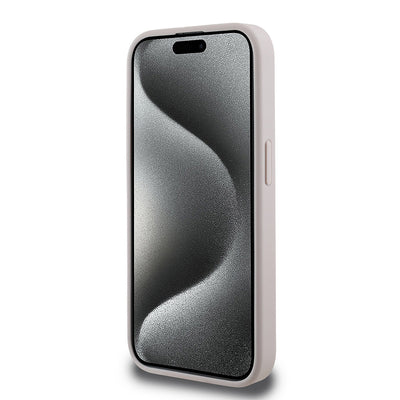 Apple iPhone 15 Pro Max Kılıf Guess Orjinal Lisanslı Magsafe Şarj Özellikli Small 4G Classic Kapak Kahverengi