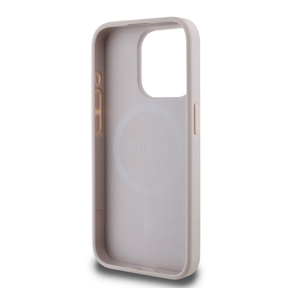 iPhone 15 Pro Max Kılıf Guess Orjinal Lisanslı M-safe Şarj Özellikli Small 4G Classic Kılıf