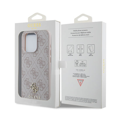 Apple iPhone 15 Pro Max Kılıf Guess Orjinal Lisanslı Magsafe Şarj Özellikli Small 4G Classic Kapak Kahverengi