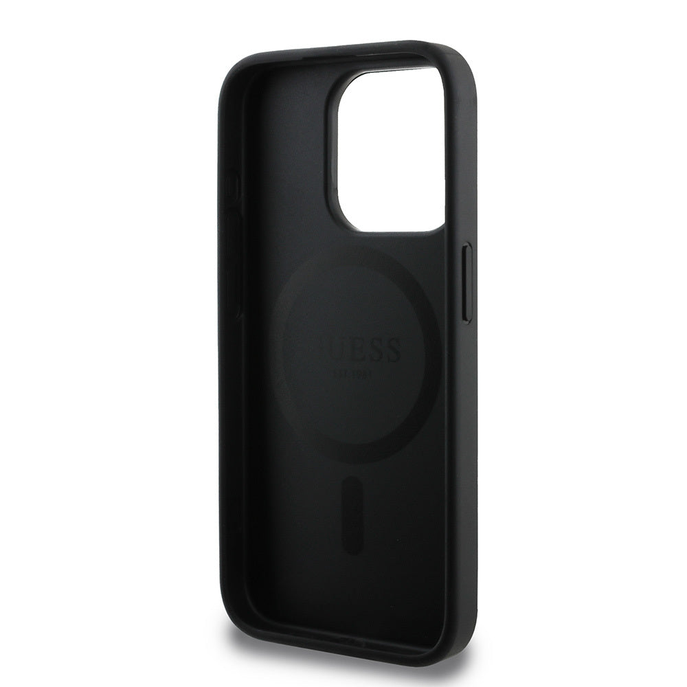 iPhone 15 Pro Max Kılıf Guess Orjinal Lisanslı M-safe Şarj Özellikli Small 4G Classic Kılıf