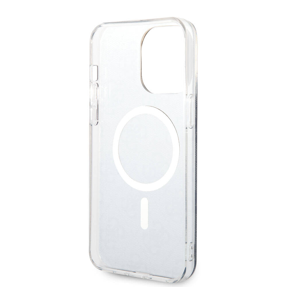 iPhone 15 Pro Max Kılıf Guess Orjinal Lisanslı M-safe Şarj Özellikli Yazı Logolu 4G Desenli Kılıf