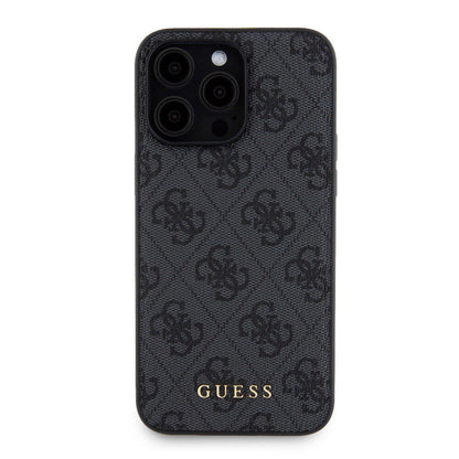 iPhone 15 Pro Max Kılıf Guess Orjinal Lisanslı M-safe Şarj Özellikli Yazı Logolu 4G Desenli Kılıf + Powerbank 5000mAh 2in1 Set