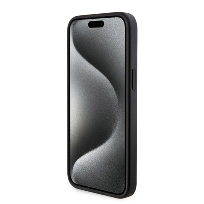 Apple iPhone 15 Pro Max Kılıf Guess Orjinal Lisanslı Magsafe Şarj Özellikli Yazı Logolu 4G Desenli Kapak + Powerbank 5000mAh 2in1 Set Kahverengi