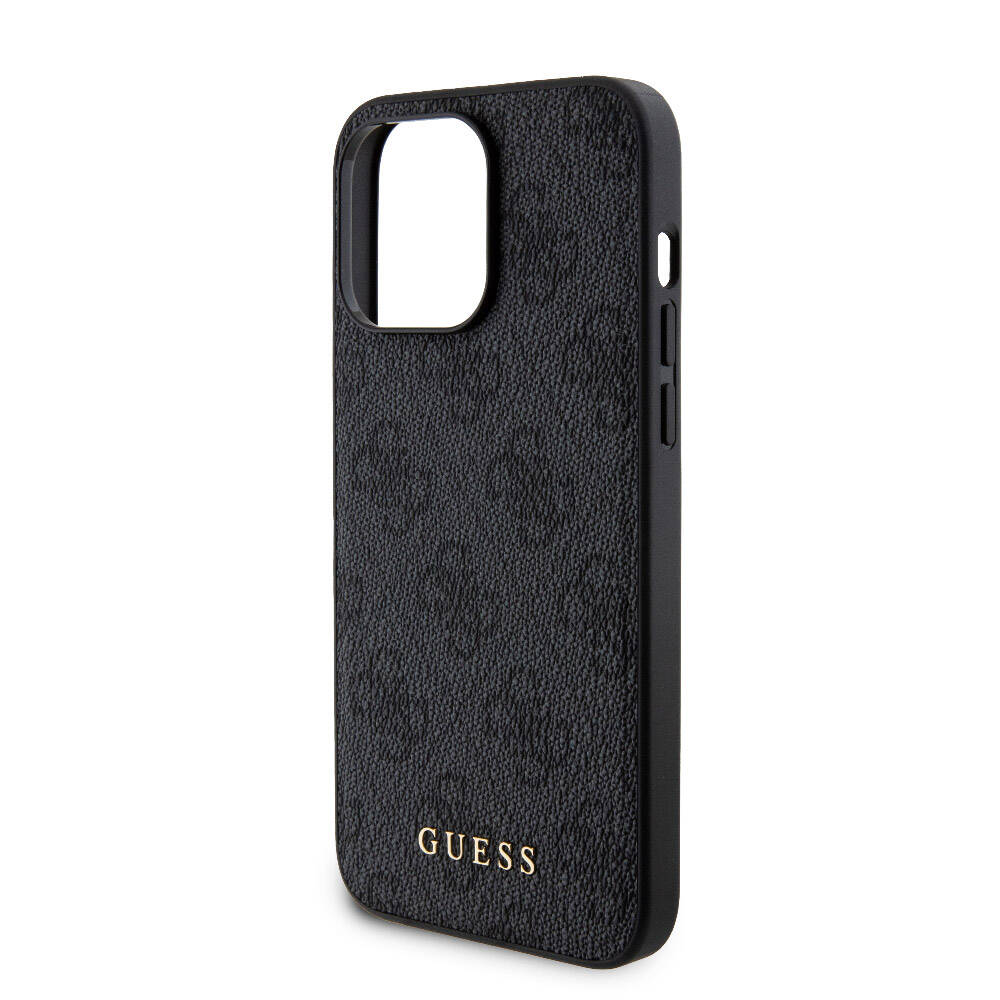 iPhone 15 Pro Max Kılıf Guess Orjinal Lisanslı M-safe Şarj Özellikli Yazı Logolu 4G Desenli Kılıf + Powerbank 5000mAh 2in1 Set