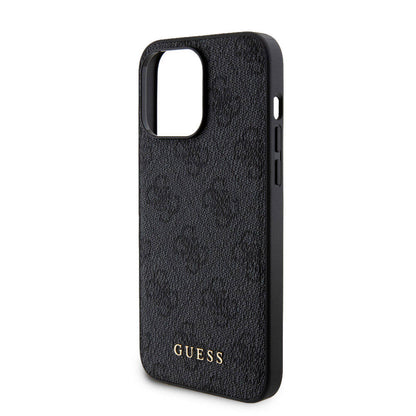 iPhone 15 Pro Max Kılıf Guess Orjinal Lisanslı M-safe Şarj Özellikli Yazı Logolu 4G Desenli Kılıf + Powerbank 5000mAh 2in1 Set