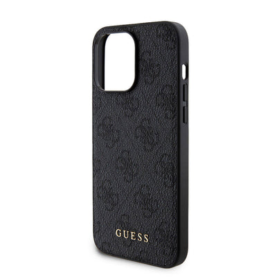 Apple iPhone 15 Pro Max Kılıf Guess Orjinal Lisanslı Magsafe Şarj Özellikli Yazı Logolu 4G Desenli Kapak + Powerbank 5000mAh 2in1 Set Kahverengi