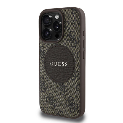 iPhone 15 Pro Max Kılıf Guess Orjinal Lisanslı M-safe Şarj Özellikli Yazı Logolu Circle Classic Kılıf