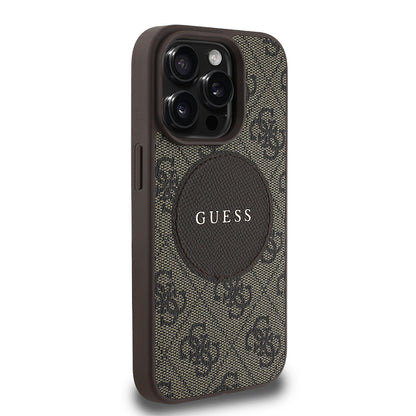 iPhone 15 Pro Max Kılıf Guess Orjinal Lisanslı M-safe Şarj Özellikli Yazı Logolu Circle Classic Kılıf